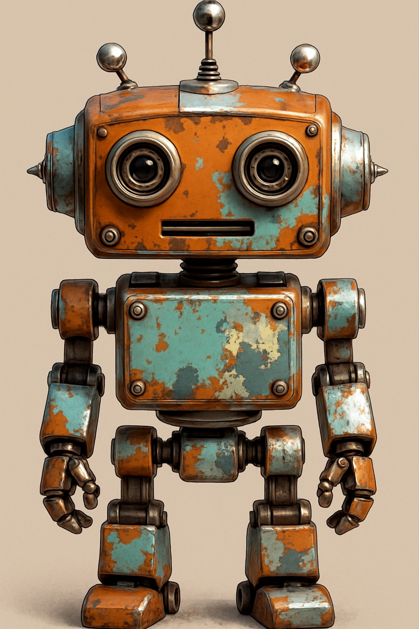 Rusty AI robot mascot